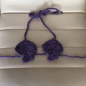 Baby mermaid embroidered bikini top